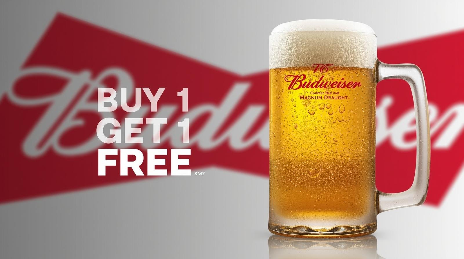 Buy 1 get1-Budweiser Magnum Draght mug